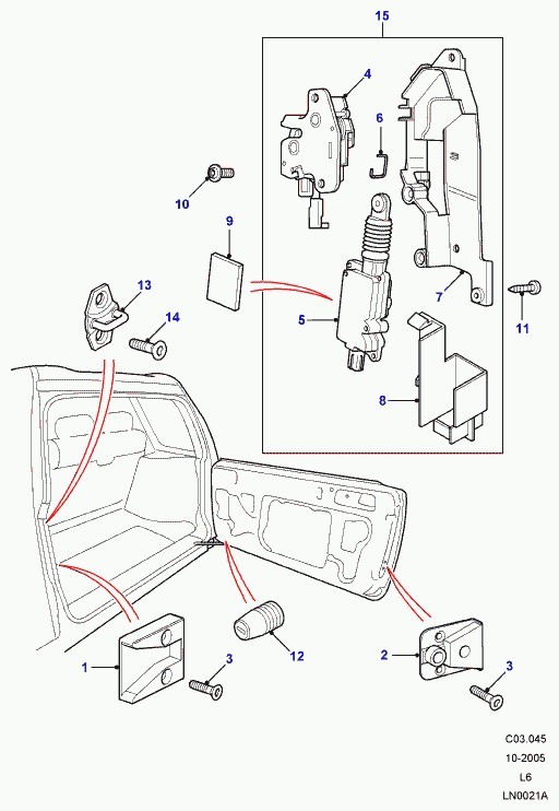 Actionneur De Verrouillage Hayon Arrière Pour Land Rover Freelander 1 (L314) 1996-2006 - Compatible Réf. ALR8702, FQR000010, Etc.