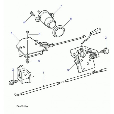 Land rover dispositif de fixation hayon Range P38 (FQR100520)