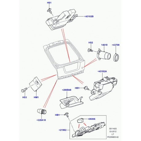 Land rover dispositif de fixation hayon Range Sport (FQR500170)