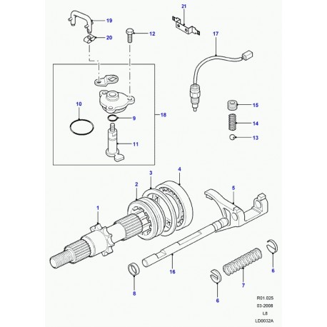 Land rover ressort-verrou Defender 90, 110, 130 et Discovery 1, 2 (FRC5468)