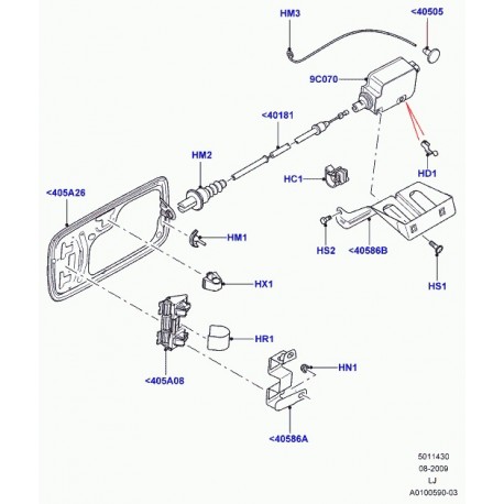 Land rover mecanisme d'actionnement Range L322 (FSG000020)