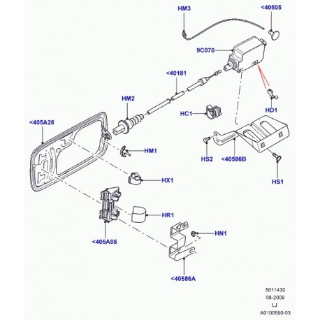 Land rover deverrouill.clapet rempliss.carbur. Range L322 (FSI000010)