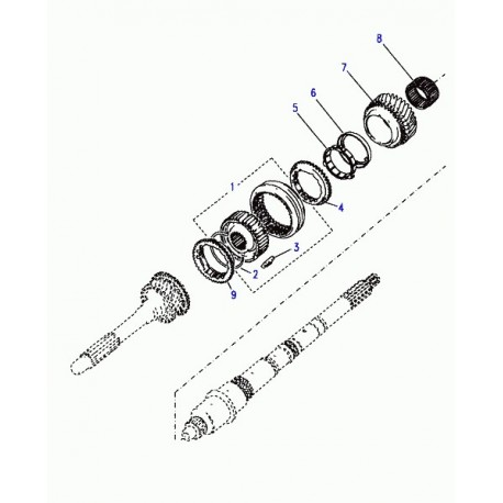 Land rover anneau de synchro Defender 90, 110, 130, Discovery 1, 2, Range P38 (FTC2396)