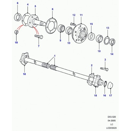 Land rover fusee arriere pont Defender 90, 110, 130, Discovery 1, Range Classic (FTC3188)