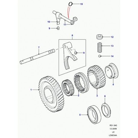 Land rover arbre de commande des vitesses Defender 90, 110, 130 et Discovery 1, 2 (FTC3627)