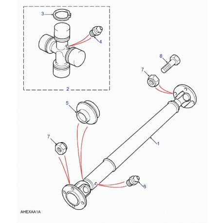 Land rover arbre transmission avant boite mecanique Range P38 (FTC4140)