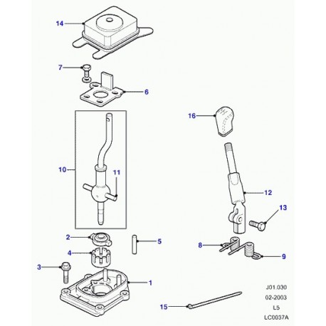 Land rover cache poussiere levier chang vit Discovery 2 (FTC5252)