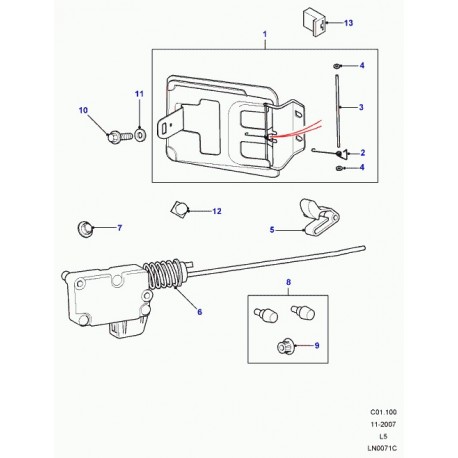 Land rover actuator assy Discovery 2 (FUG100580)