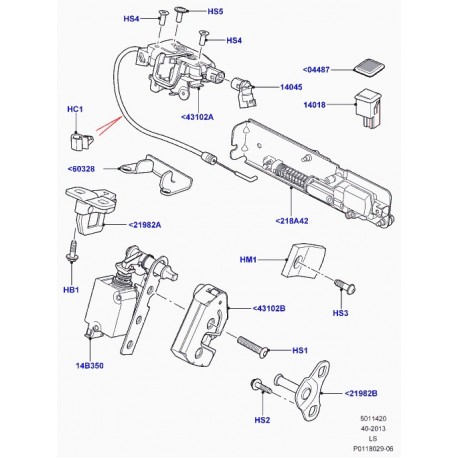 Land rover mecanisme d'actionnement inferieur droit Discovery 3 (FUG500120)