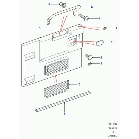 Land rover garniture porte Defender 90, 110, 130 (FVJ000011PUY)