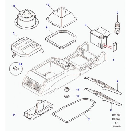 Land rover panneau d'insertion console Range P38 (FWJ100030LNF)