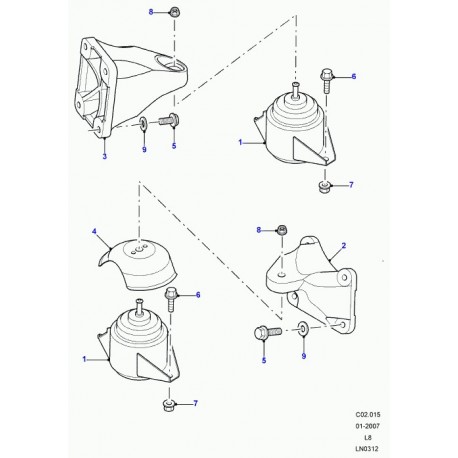 Land rover ecrou a six pans Defender 90, 110, 130 (FX112046)