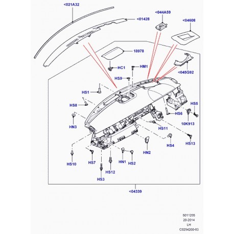 Land rover vis a tole a tete bombee Discovery 3, Evoque, Range Sport (FYP500730)