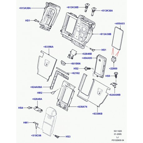 Land rover boulon Range L322 (HAN500240)