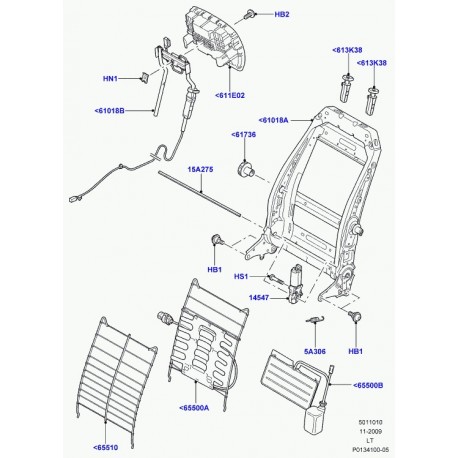 Land rover cadre avec carcassede dossier Discovery 3, Range Sport (HFA500400)
