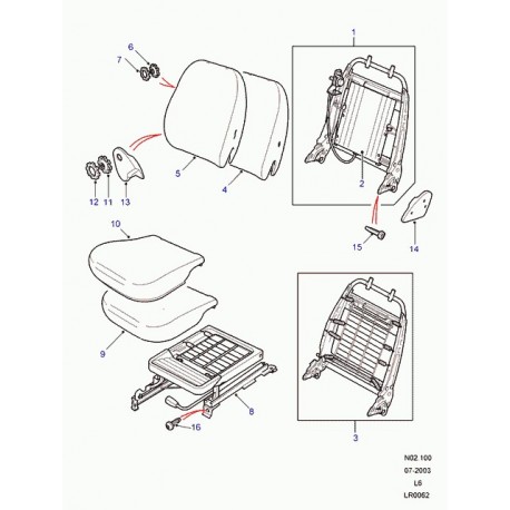 Land rover carcasse-coussin desiege av Freelander 1 (HFB000370)