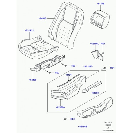 Land rover coussin dossier de siege Range L322 (HGA500360)