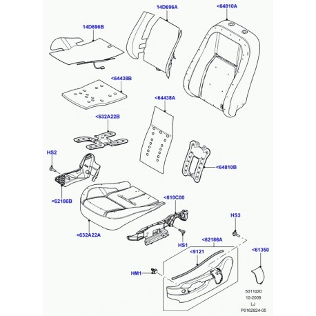 Land rover coussin dossier de siege Range L322 (HGA500530)