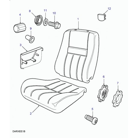 Land rover rembourrage coussin de siege Range P38 (HGB101060)