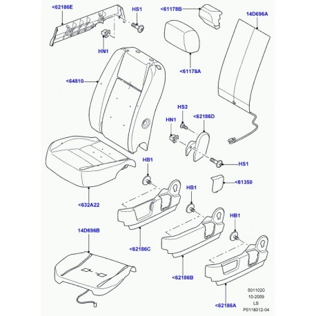 Land rover element chauffage dossier siege avant Discovery 3 (HGK500012)