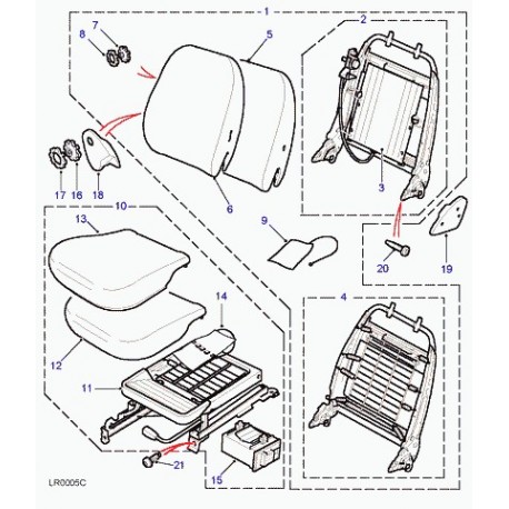 Land rover element chauffant Freelander 1 (HGL100260)