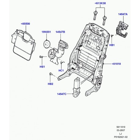 Land rover reglage siege avec reglage hauteur Range L322 (HJJ500030)