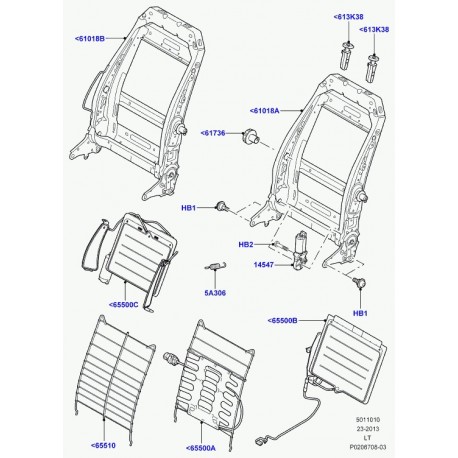 Land rover levier reglage de siege Discovery 3, Range Sport (HJN500012NUG)