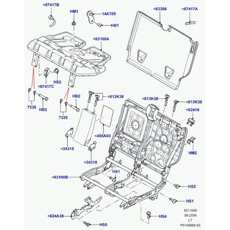 Land rover douille de guidage repose tete Range Sport (HJQ500180SMS)