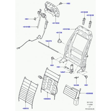 Land rover carcasse-repose tete Discovery 3, Range Sport (HKC500010PVJ)