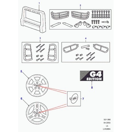 Land rover embleme plastique Discovery 2 (HLD501082EMC)