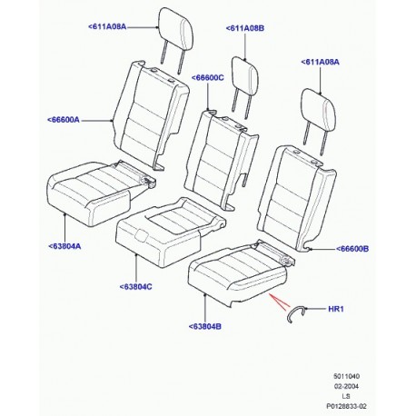 Land rover appui-tete housse/coussin Discovery 3 (HLH500890HPP)