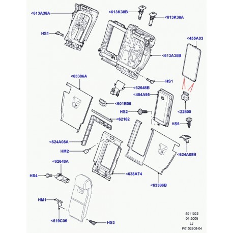 Land rover sac pour rideaux Range L322 (HLO500030PUY)