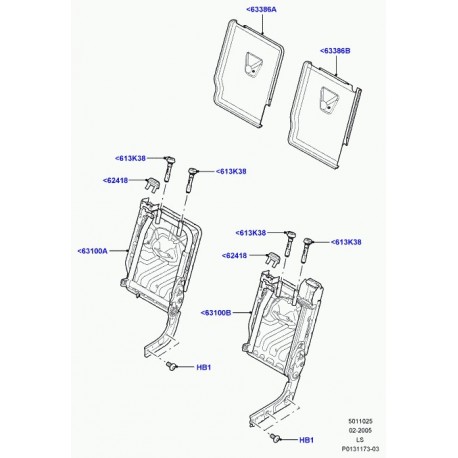 Land rover recouvrement support siege arrière Discovery 3 (HMS500011PVJ)