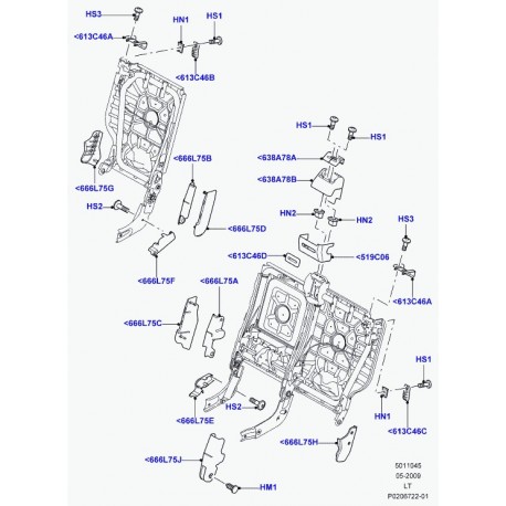 Land rover garnissage dossier de siege Discovery 3, Range Sport (HPH500200PVJ)