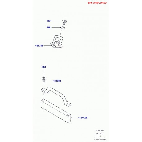 Land rover verrouillage coussin de siege arrière Range L322 (HTM000040)