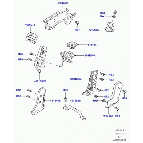 Land rover levier de verrouillage Range L322 (HWE000040)