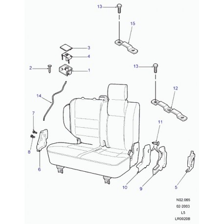 Land rover gache verrouillage de siege Discovery 2 (HWK100600PMA)