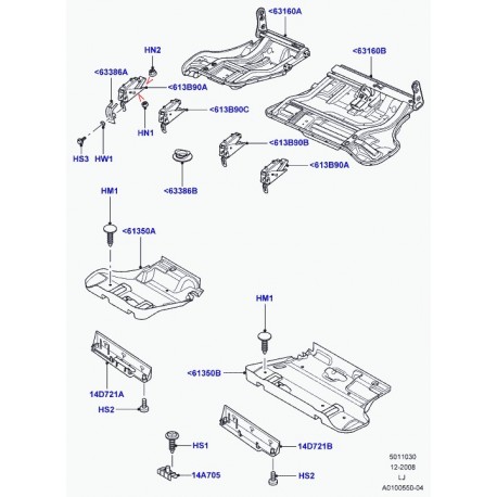 Land rover recouvrement support siege arrière Range L322 (HXP000110JMN)