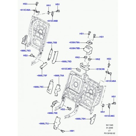 Land rover cache charniere de dossier siege Range Sport (HXT500401LUP)