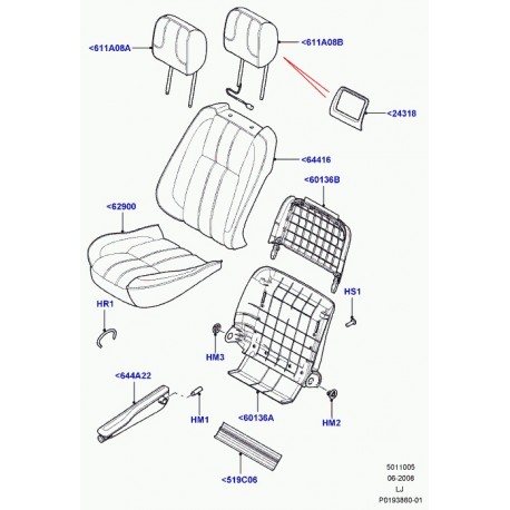 Land rover assemblage garnissage Range L322 (HYD500080)