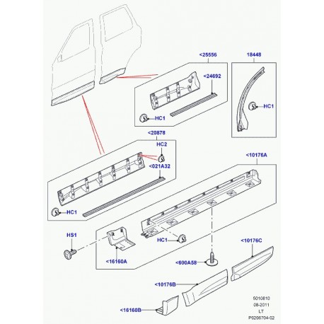 Land rover element de securite Discovery 2, 3 et Range L322,  Sport (HYQ100060PUY)