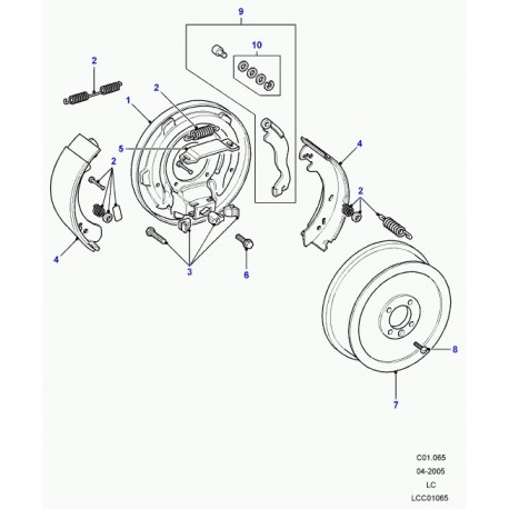 Land rover jeu de fixation segments de frein Defender 90, 110, 130,  Discovery 2, Range P38 (ICW100000)