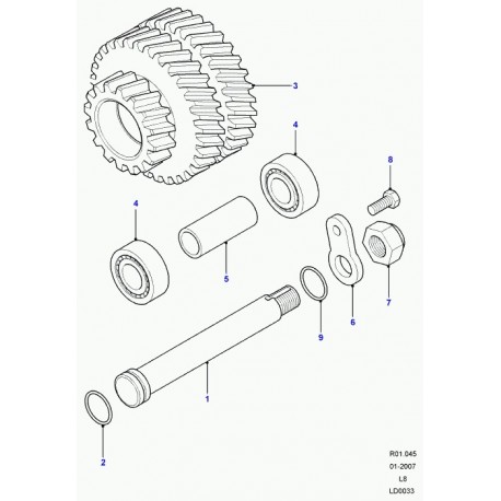 Land rover arbre intermediaire Defender 90, 110, 130 et Discovery 1, 2 (IED500060)