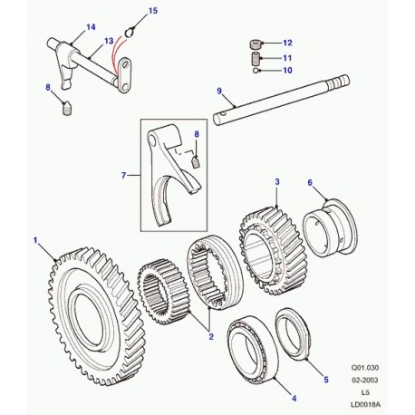 Land rover pignon sortie arbre transfert Discovery 2 (IEH500020)