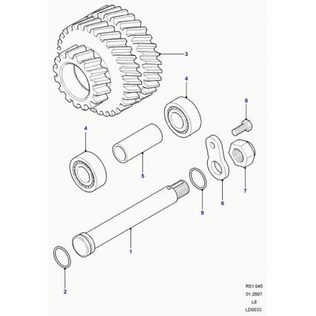 Land rover train pignons intermed. 5eme vit. Defender 90, 110, 130 (IEH500070)