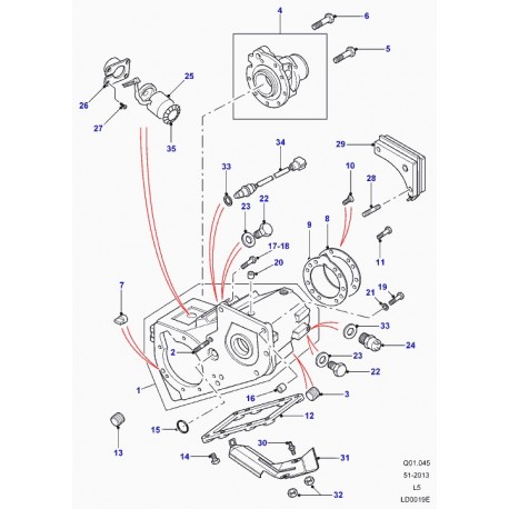 Land rover douille de bouton pression Discovery 2 (IYR100050)