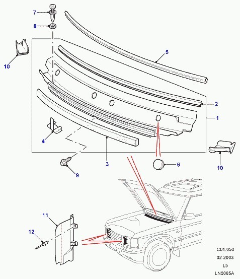 2 Pièces De Moulage De Pilier Extérieur De Pare-Brise Gauche Droite DCB500060PMA De Remplacement Pour 2 1999‑2004