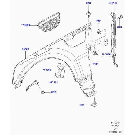 Land rover grille entree d'air Range Sport (JAK500320LEP)