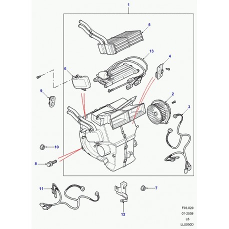 Land rover chauffage Freelander 1 (JEC500091)