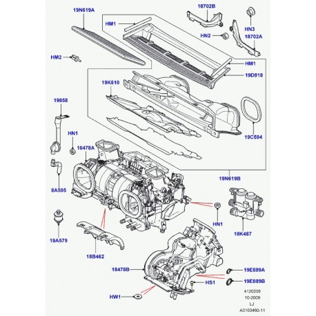 Land rover chauffage Range L322 (JEC500800)